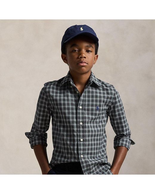 Polo Ralph Lauren Gray Ralph Lauren Boy's Plaid Cotton Poplin Shirt for men