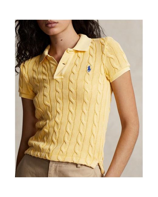 Polo Ralph Lauren Kabelgebreid Polo-shirt in het Metallic