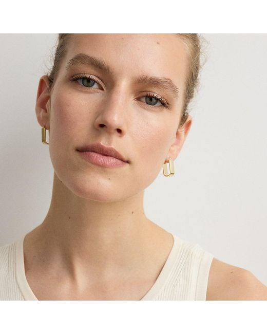 Ralph Lauren Metallic Plated Geometric Hoop Earrings