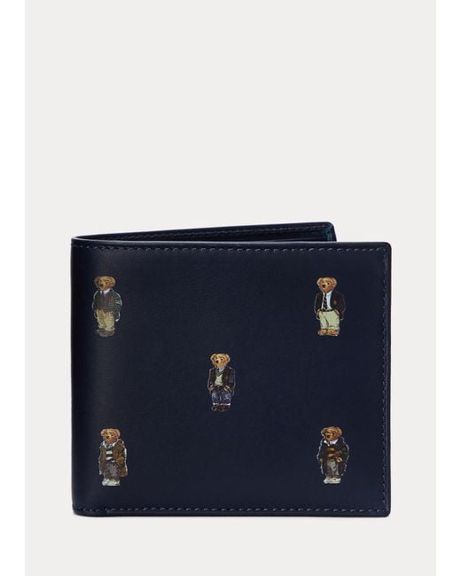 Polo Ralph Lauren Lederbrieftasche mit Polo Bear in Blue für Herren