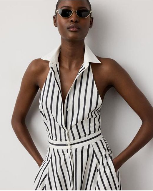 Ralph Lauren White Eldred Striped Cotton Day Dress