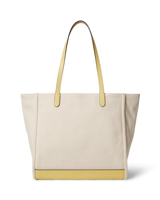 Ralph Lauren Brown Canvas Large Cameryn Tote Bag