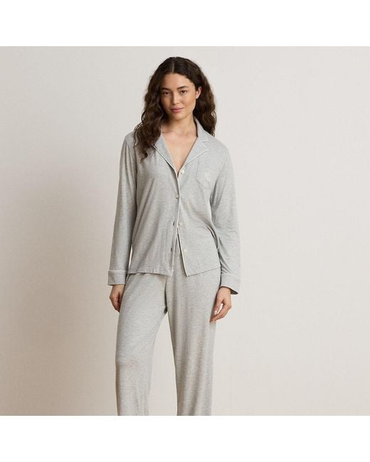 Ralph Lauren Gray Cotton Jersey Pajama Set