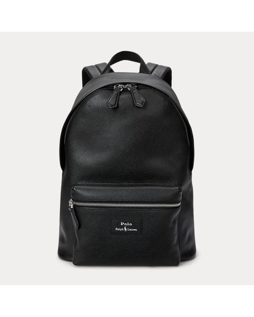 Mochila De Piel Granulada Polo Ralph Lauren de hombre de color Black