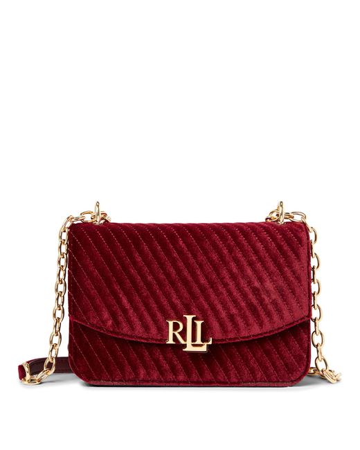 Ralph Lauren Red Velvet Madison Crossbody Bag
