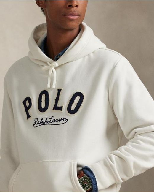 Polo Ralph Lauren White The Rl Fleece Western-Logo Hoodie for men