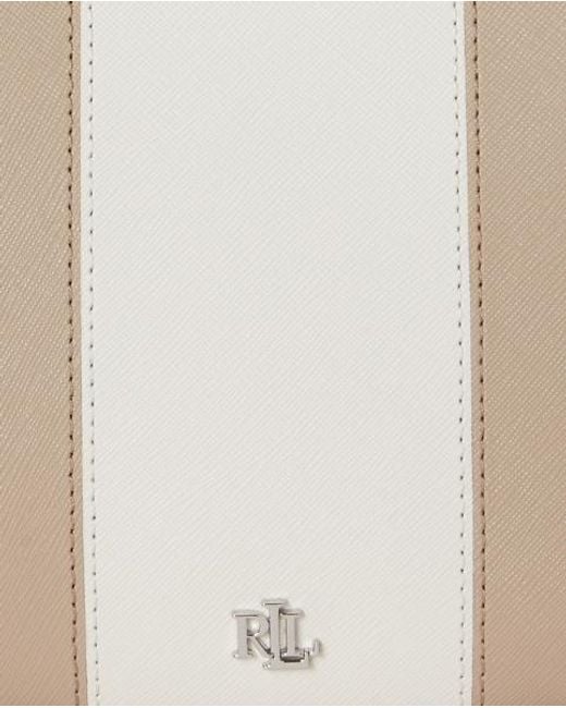 Ralph Lauren Danni Tweekleurige Medium Leren Tas in het Natural