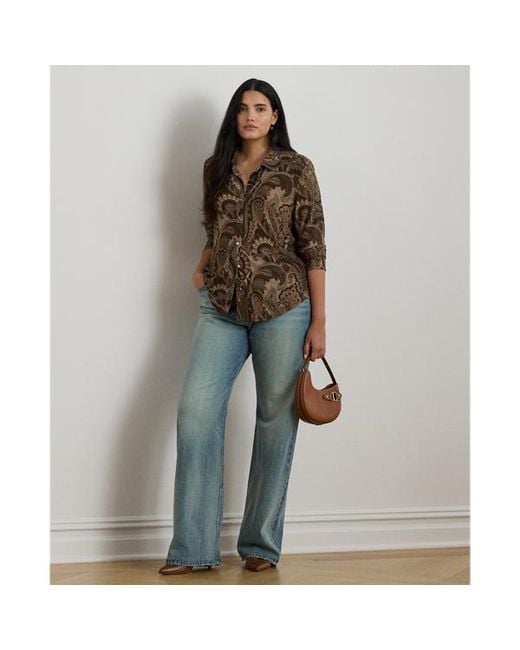 Ralph Lauren Brown Ralph Lauren Slim Fit Paisley Jersey Shirt