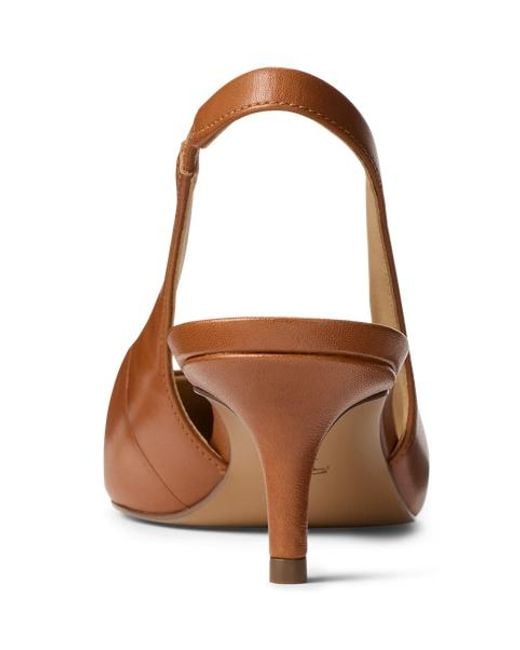Ralph Lauren Brown Lolah Ii Leather Slingback Pump