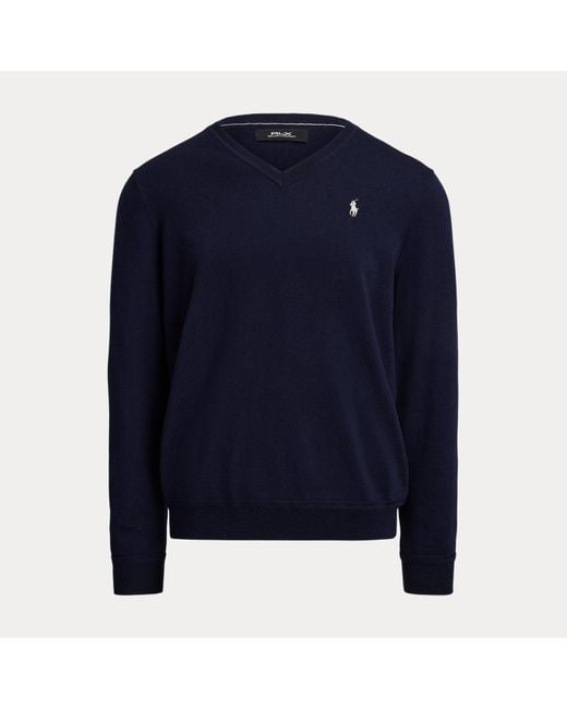 Jersey Técnico Con Cuello De Pico Ralph Lauren de hombre de color Blue