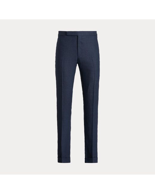Ralph Lauren Blue Gregory Hand-tailored Linen Trouser for men