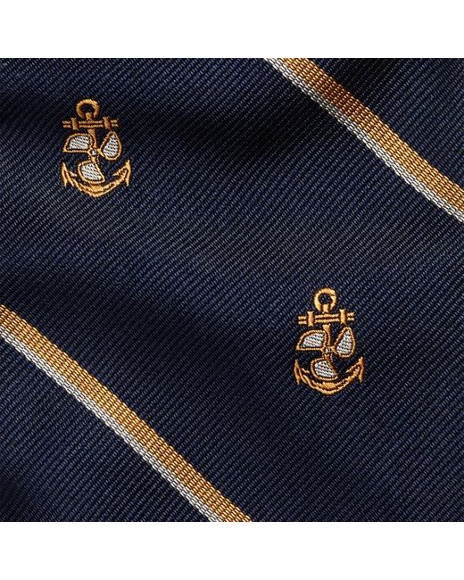 Cravate rayure et ancre vintage en soie Polo Ralph Lauren pour homme en coloris Blue