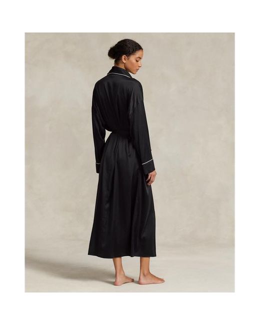 Accappatoio in seta stretch di Polo Ralph Lauren in Black