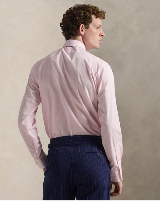 Polo Ralph Lauren Pink Custom Fit Striped Poplin Shirt for men
