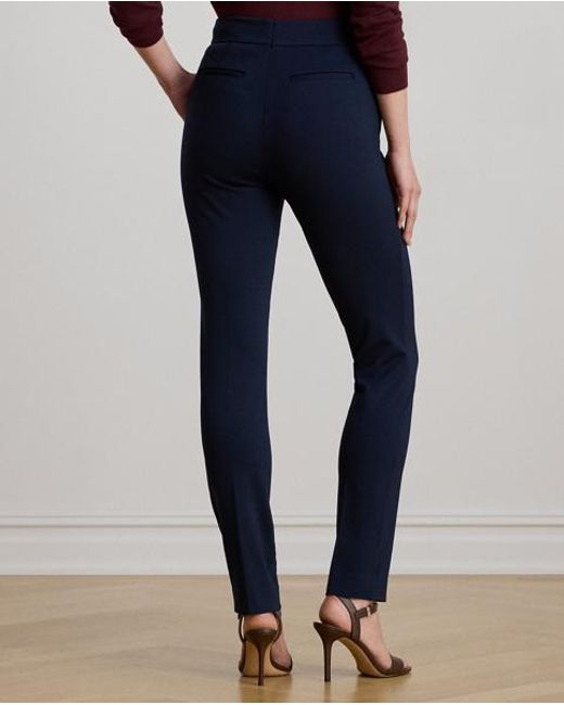 Ralph Lauren Blue Ponte Ankle Trouser