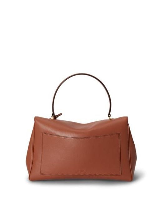 Ralph Lauren Brown Nappa Leather Medium Farrah Soft Satchel
