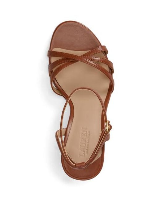 Ralph Lauren Brown Kendyl Nappa Leather Sandal