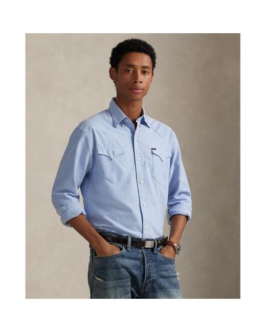 Camicia Oxford western Classic-Fit di Polo Ralph Lauren in Blue da Uomo