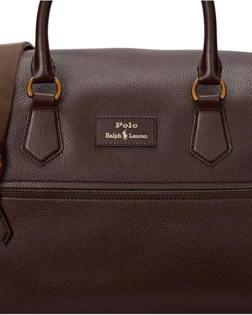 Polo Ralph Lauren Brown Pebbled Leather Duffel for men
