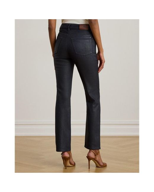 Jeans dritti a vita alta cerati di Ralph Lauren in Black