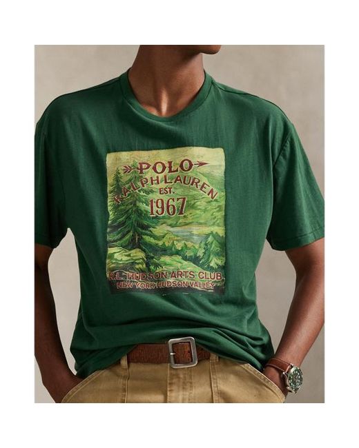 Polo Ralph Lauren Green Classic Fit Jersey Graphic T-Shirt for men