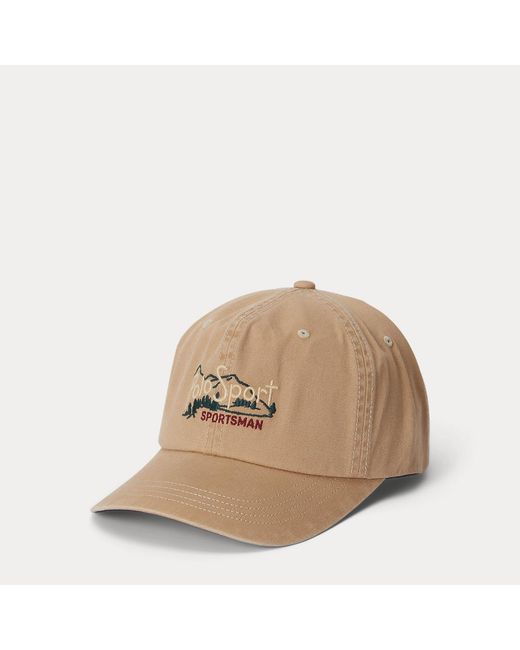 Polo Ralph Lauren Natural Embroidered Twill Ball Cap for men