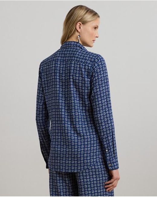 Ralph Lauren Blue Ralph Lauren Classic Fit Geo-Print Crepe Shirt