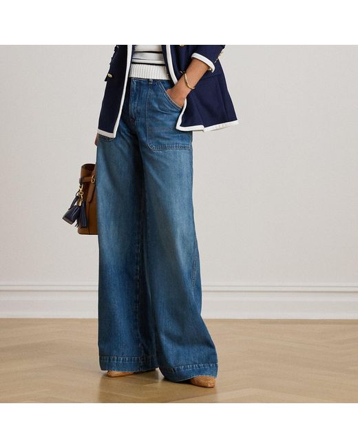 Ralph Lauren Blue High-Rise Wide-Leg Jean