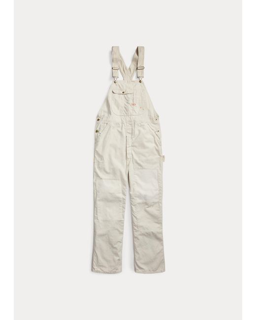 RRL White Repaired Twill Overall for men