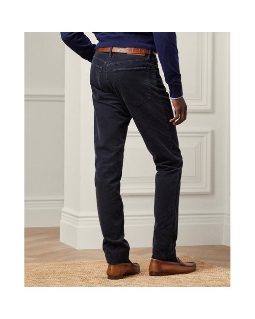 Ralph Lauren Purple Label Slim-Fit-Hose aus Stretchkordsamt in Blue für Herren