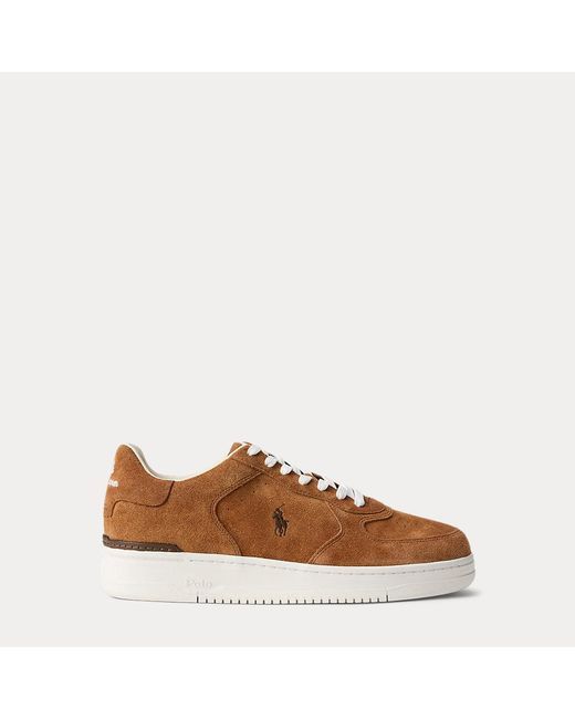 Ralph Lauren Brown Masters Court Suede Sneaker for men