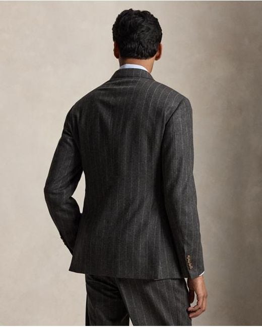 Polo Ralph Lauren Black Polo Tailored Fit Chalk-Stripe Wool Suit for men