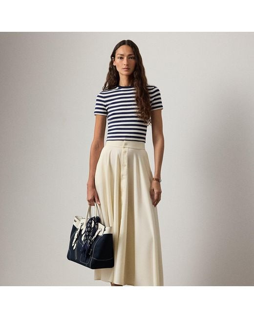 Ralph Lauren Natural Delilah Wool Trench Skirt