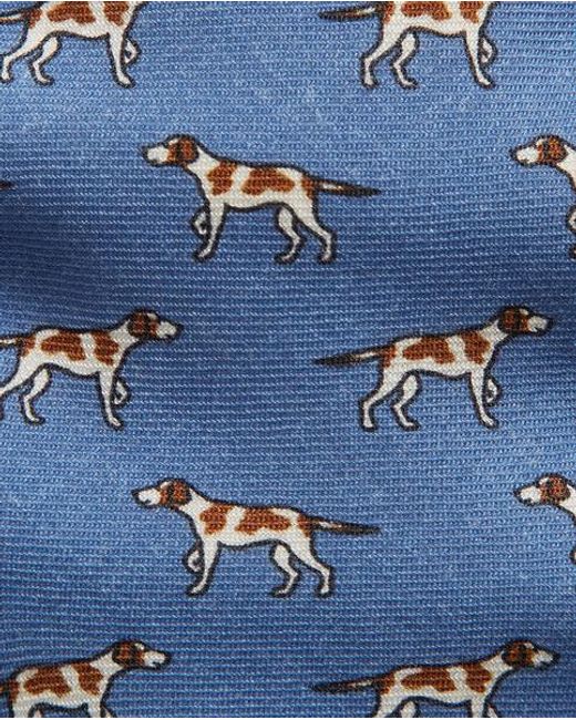 Polo Ralph Lauren Blue Dog-Print Wool Challis Tie for men