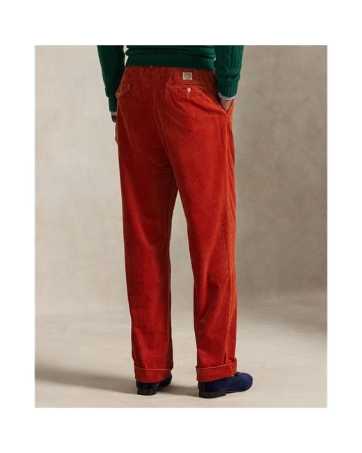 Ralph Lauren Red Whitman Relaxed Fit Corduroy Pant for men