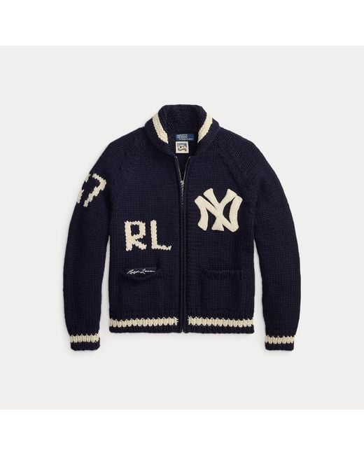 Polo Ralph Lauren Blue Polo Ralph Lauren Lauren Yankees Cardigan for men