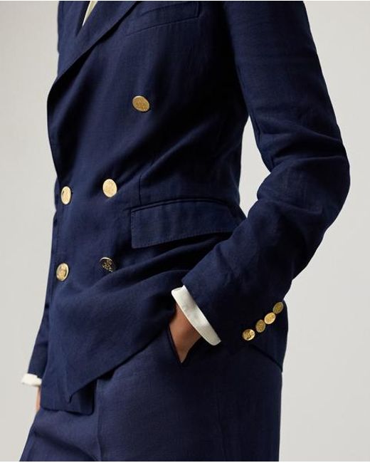 Ralph Lauren Blue Camden Linen Jacket