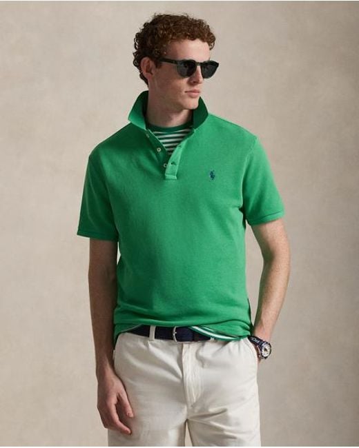 Polo Ralph Lauren Green French Terry Polo Shirt for men