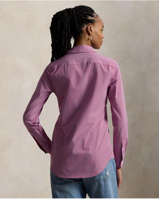 Polo Ralph Lauren Blue End-On-End Stretch Slim Fit Cotton Shirt