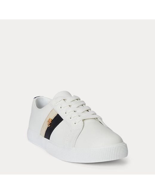 Sneaker Janson II in pelle di Ralph Lauren in White