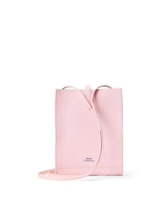 Polo Ralph Lauren Pink Polo Play Leather Pocket Crossbody