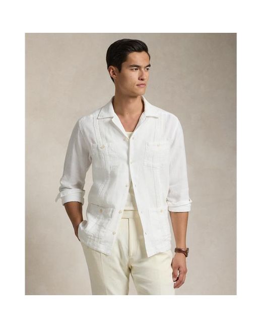 Polo Ralph Lauren White Classic Fit Linen Shirt for men