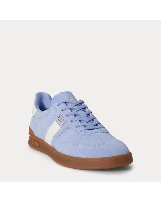 Ralph Lauren Blue Heritage Aera Suede Trainer