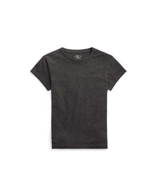RRL Black Cotton Jersey Crewneck T-Shirt