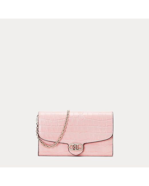 Bolso cruzado mediano Adair de piel Lauren by Ralph Lauren de color Pink