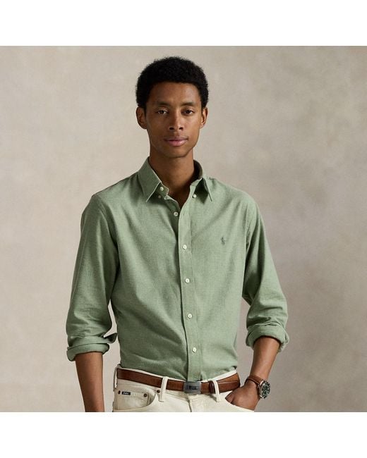 Polo Ralph Lauren Custom-Fit Performance-Hemd Aus Twill in Green für Herren