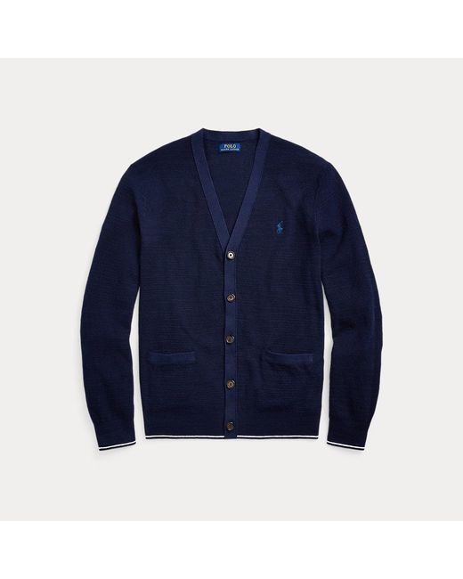 Polo Ralph Lauren Strukturierter Cardigan mit V-Ausschnitt in Blue für Herren