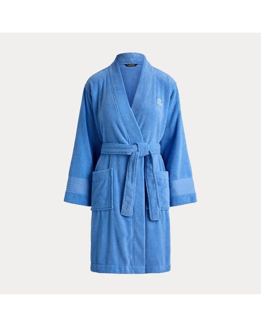 Ralph Lauren Blue Cotton Terry Robe