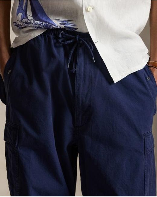 Polo Ralph Lauren Blue Relaxed Fit Ripstop Cargo Trousers for men