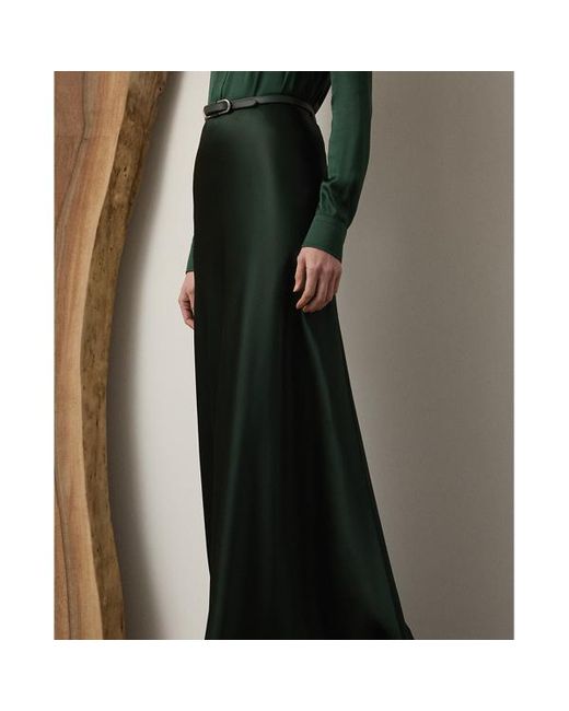 Gonna Masina in raso stretch di Ralph Lauren in Black